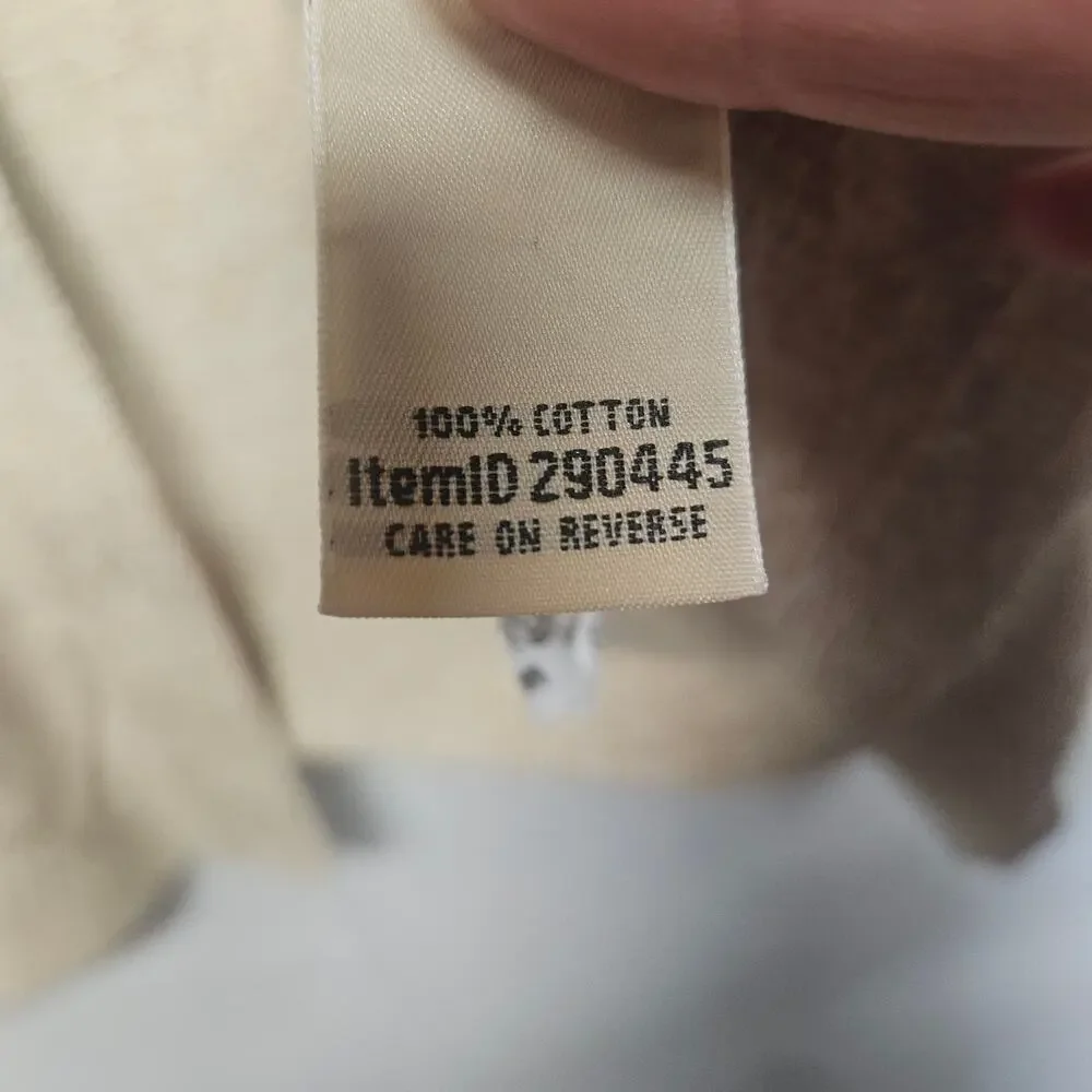 L.L. Bean Button Front Cardigan Sweater Size Medium Oatmeal Beige Cotton